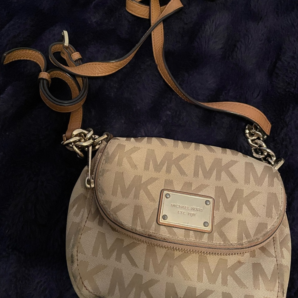 Michael Kors Brown Logo Crossbody Bag